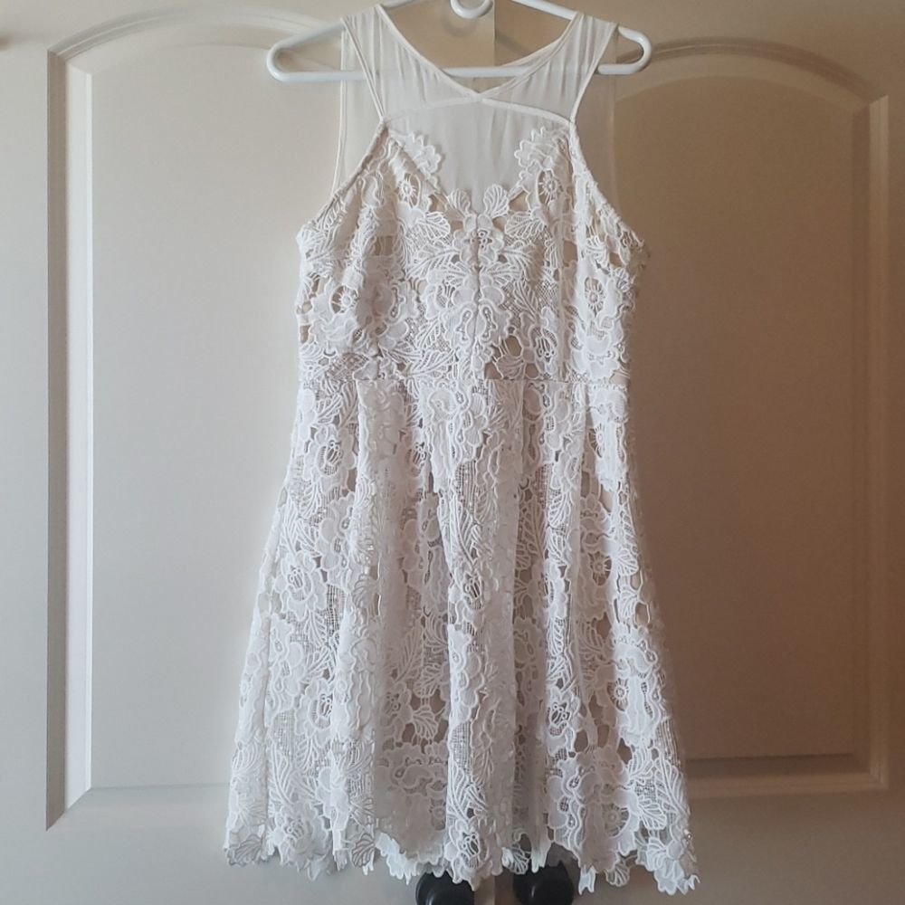 Francesca's White Lace Wedding Bridal Bachelorette Dress